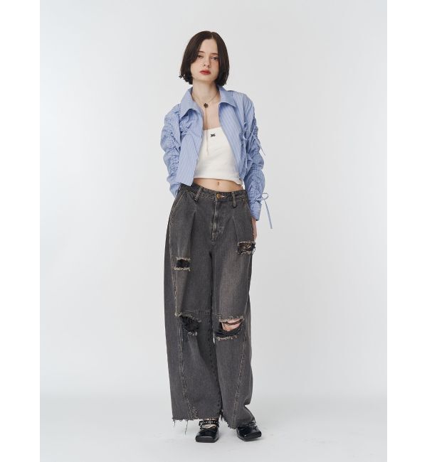 jouetie「ギャザースリーブシャツ」|シャツ・ブラウス|