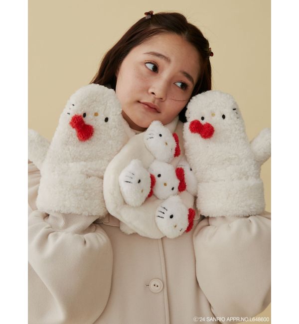 merry jenny「【ハローキティコラボ】もこもこミトン」|手袋|