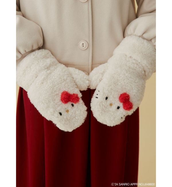 merry jenny「【ハローキティコラボ】もこもこミトン」|手袋|