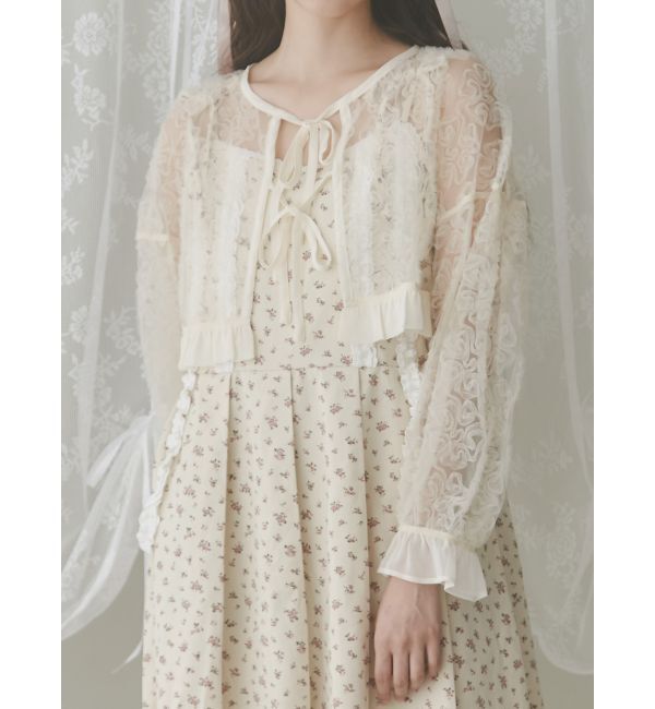 merry jenny「flowerチュールブラウス」|シャツ・ブラウス|アイボリー
