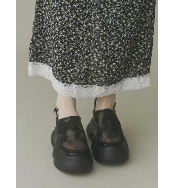 merry jenny「RIBBON mesh sabot」|スニーカー|