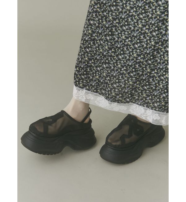 merry jenny「RIBBON mesh sabot」|スニーカー|