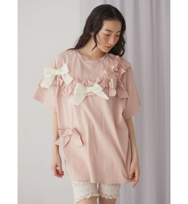 merry jenny「ribbon frill big tee」|Tシャツ・カットソー|