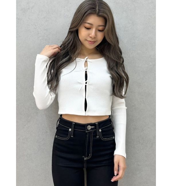 GYDA「2WAYリボンテレコトップス」|Tシャツ・カットソー|