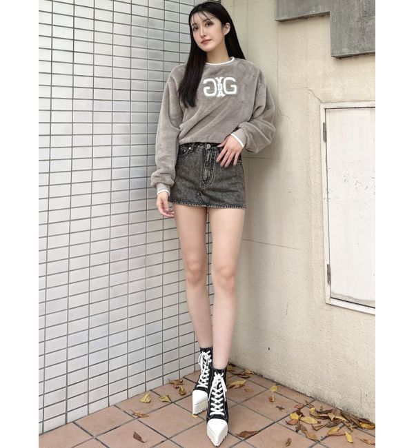 GYDA「Symmetry GYDAエコファーショートトップス」|Tシャツ・カットソー|