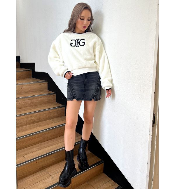 GYDA「Symmetry GYDAエコファーショートトップス」|Tシャツ・カットソー|