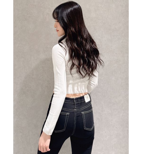 GYDA「FADITALラインストーンニットトップス」|ニット・セーター|