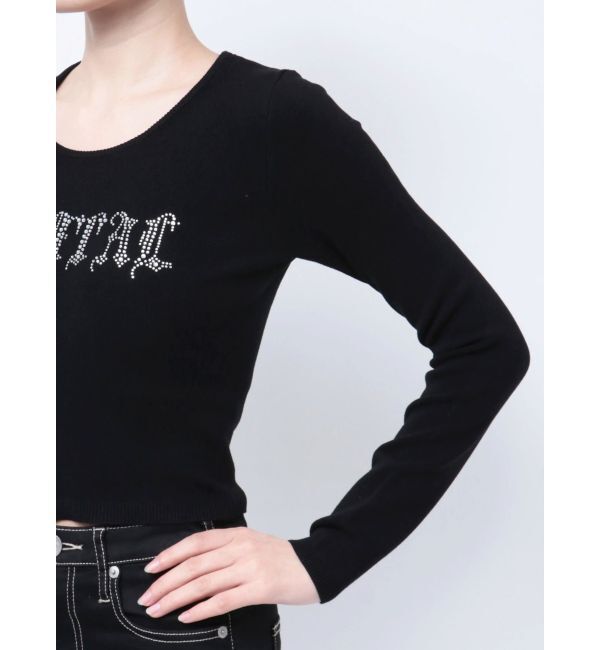 GYDA「FADITALラインストーンニットトップス」|ニット・セーター|