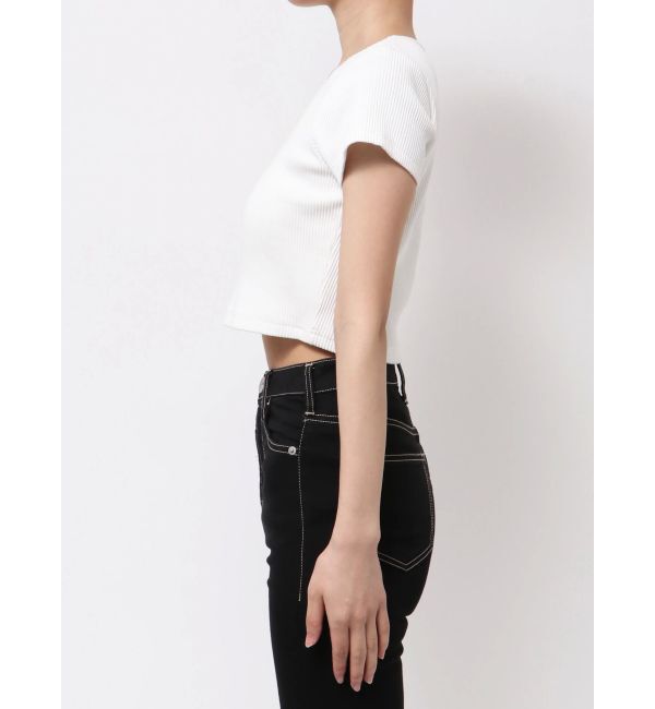 GYDA「ハーフスリーブGDロゴラインストーンテレコトップス」|Tシャツ・カットソー|