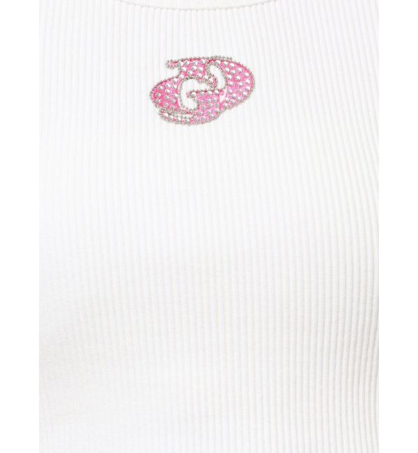 GYDA「ハーフスリーブGDロゴラインストーンテレコトップス」|Tシャツ・カットソー|