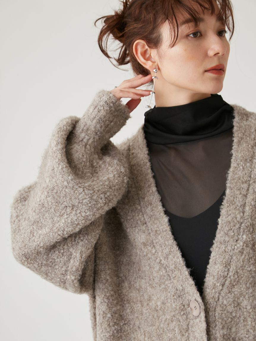 emmi atelier「【emmi atelier】ブークレーニットカーディガン」|カーディガン|