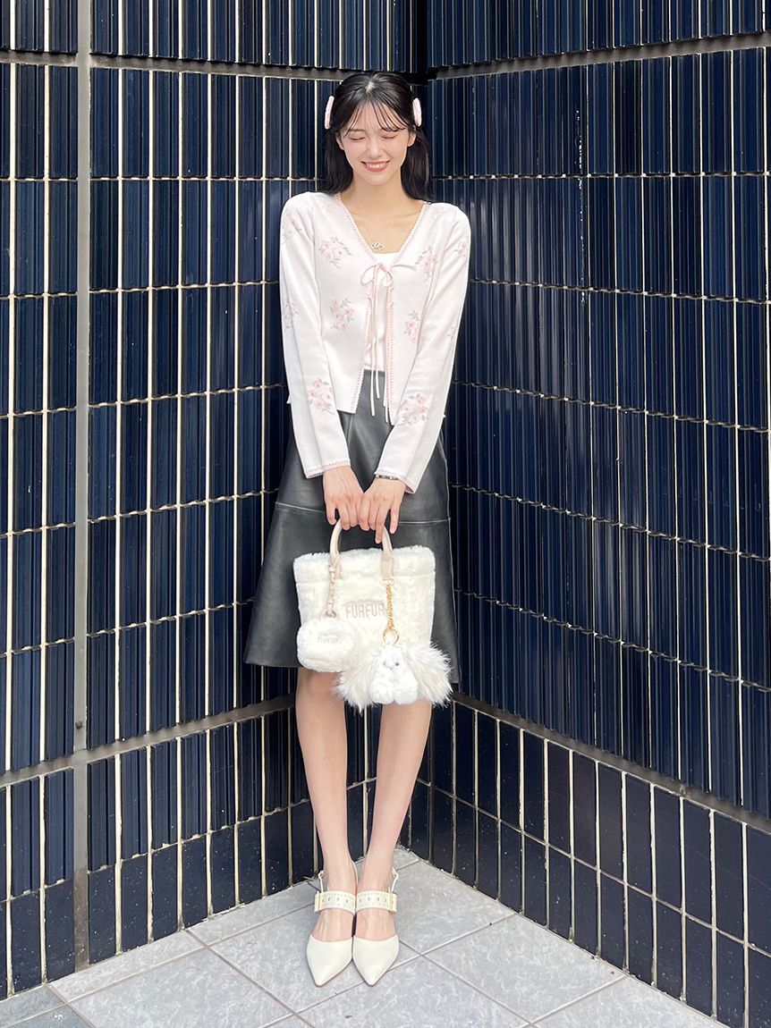 FURFUR「レザーライクミディスカート」|スカート|