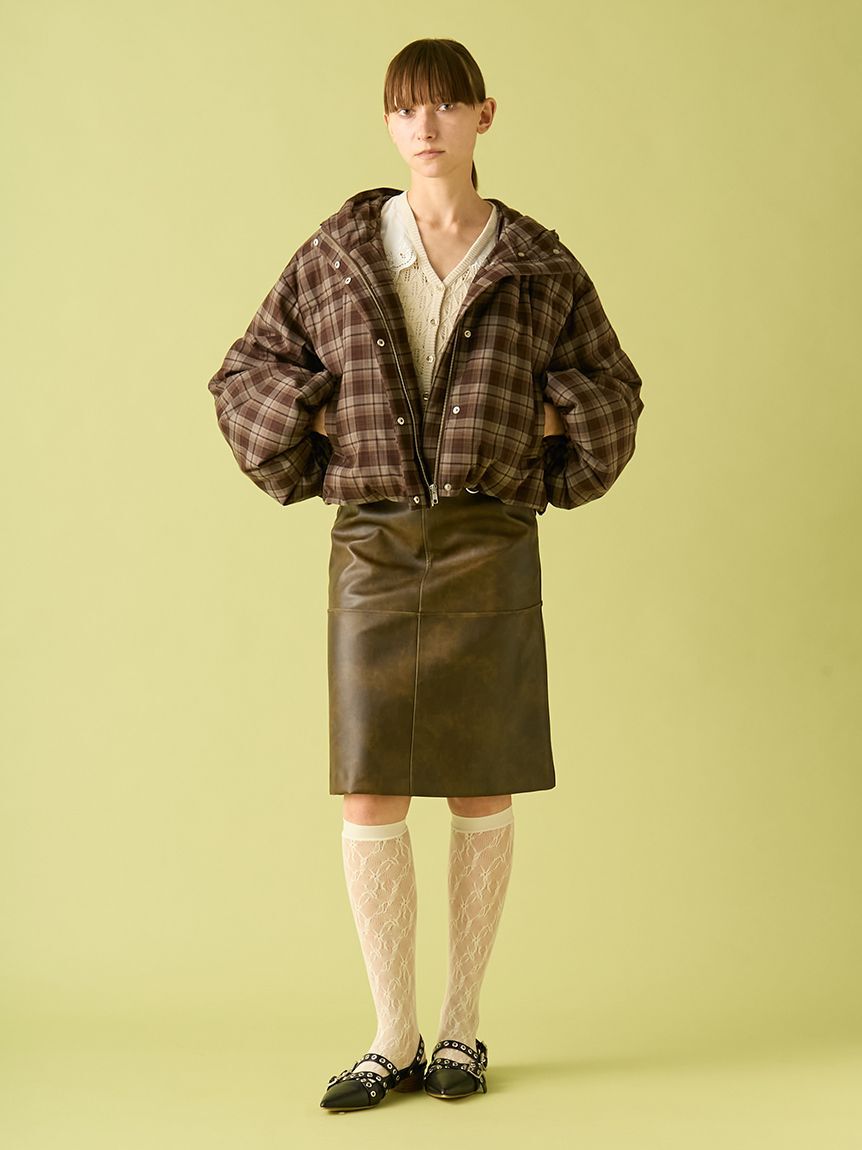 FURFUR「レザーライクミディスカート」|スカート|