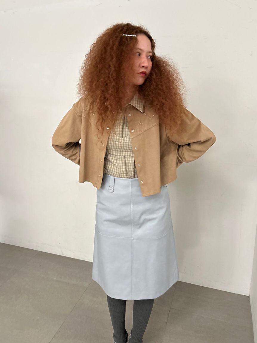 FURFUR「レザーライクミディスカート」|スカート|