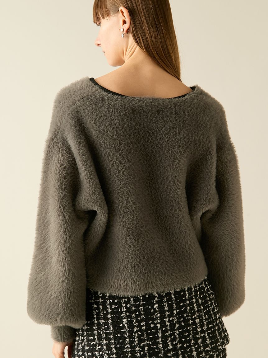 FURFUR「マルチビジューボタンフェザーカーディガン」|カーディガン|