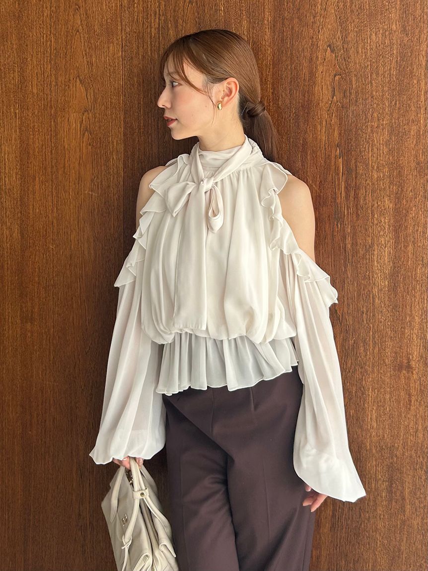 SNIDEL「シフォンボリュームブラウス」|シャツ・ブラウス|
