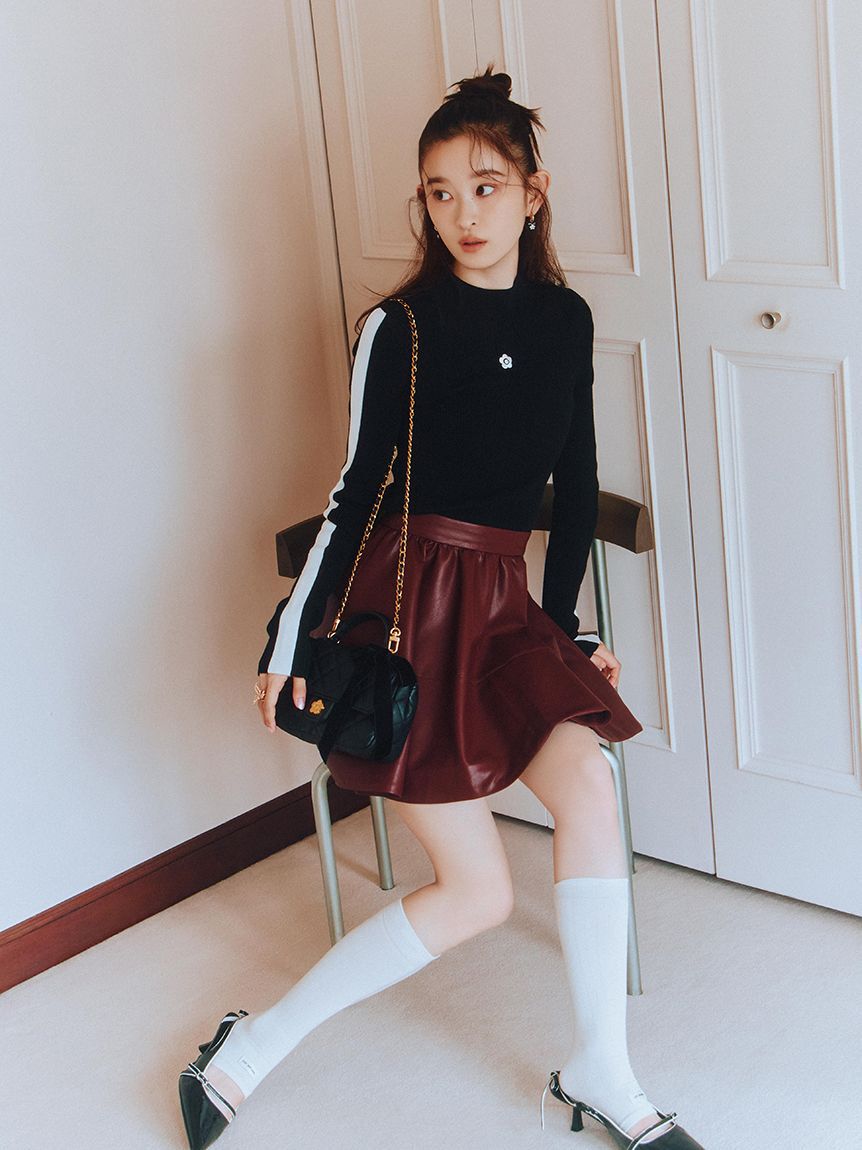 LILY BROWN「【LILY BROWN&times;MARY QUANT】デイジー刺繍ソフトリブニットトップス(Hearts2Hearts着用)」|ニット・セーター|