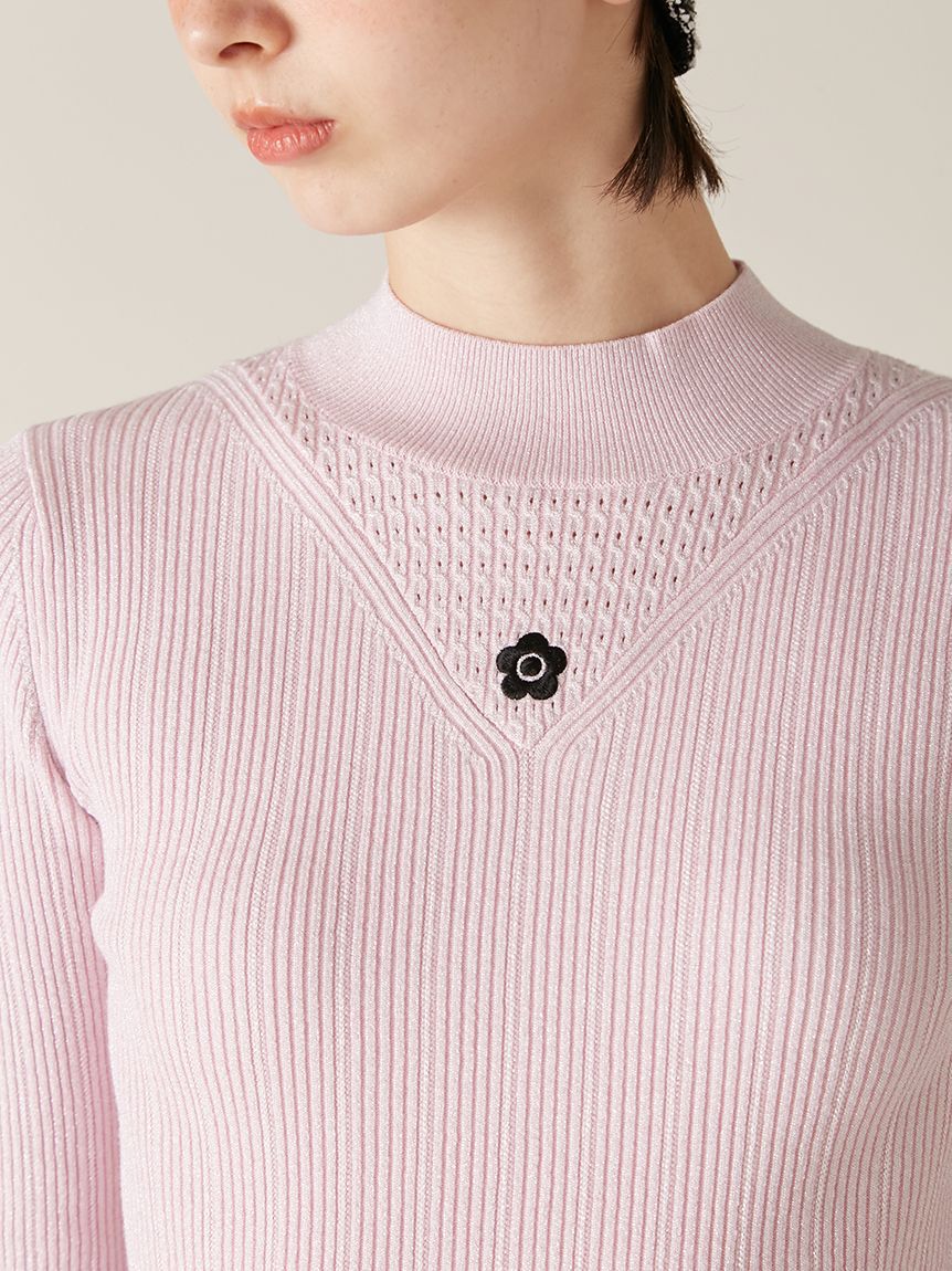 LILY BROWN「【LILY BROWN&times;MARY QUANT】デイジー刺繍ソフトリブニットトップス(Hearts2Hearts着用)」|ニット・セーター|