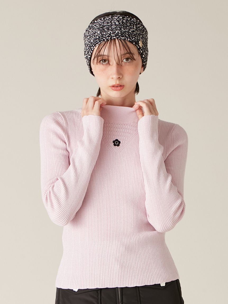 LILY BROWN「【LILY BROWN&times;MARY QUANT】デイジー刺繍ソフトリブニットトップス(Hearts2Hearts着用)」|ニット・セーター|