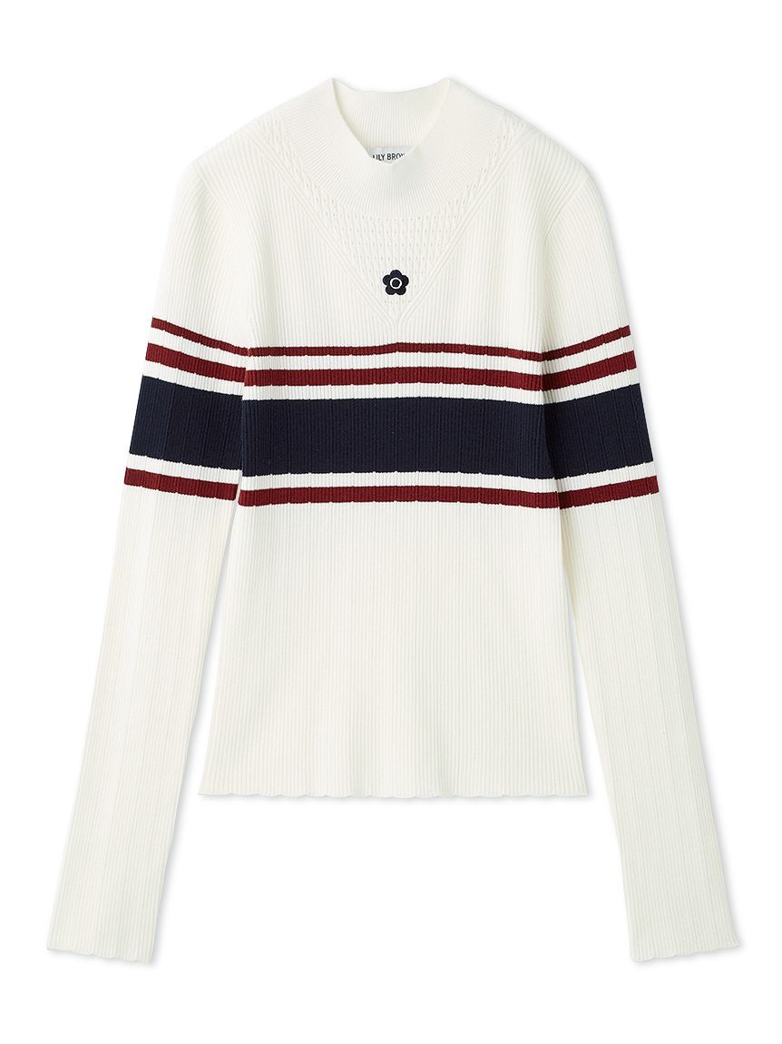 LILY BROWN「【LILY BROWN&times;MARY QUANT】デイジー刺繍ソフトリブニットトップス(Hearts2Hearts着用)」|ニット・セーター|