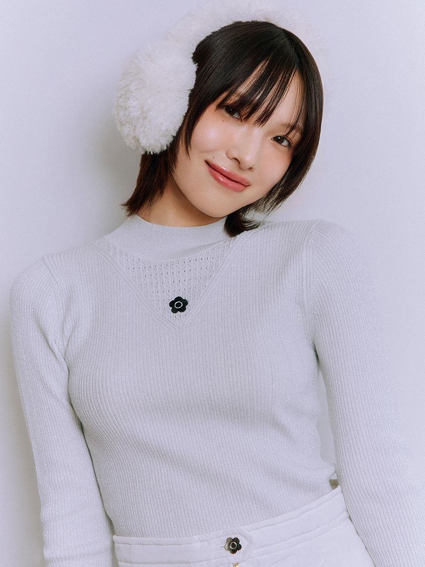 LILY BROWN「【LILY BROWN&times;MARY QUANT】デイジー刺繍ソフトリブニットトップス(Hearts2Hearts着用)」|ニット・セーター|SLV