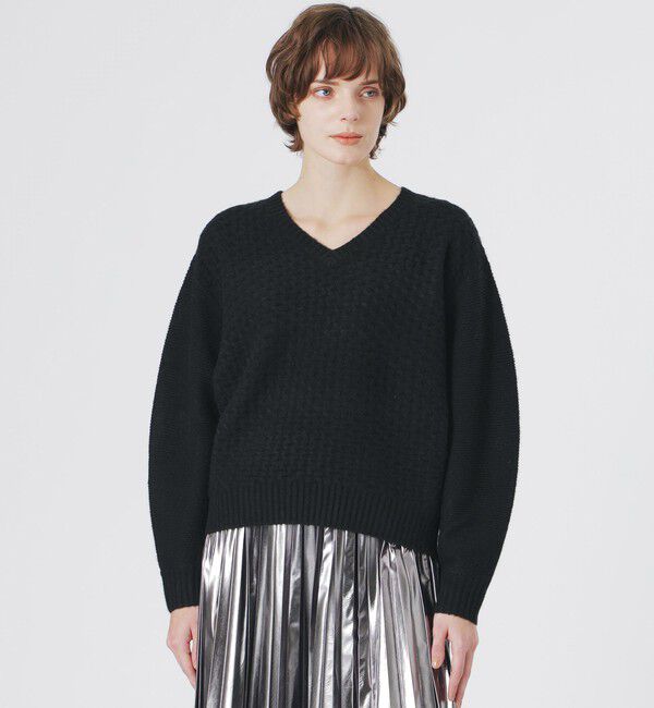  「マシュマロVネックプルオーバー」|ニット・セーター|ブラック
