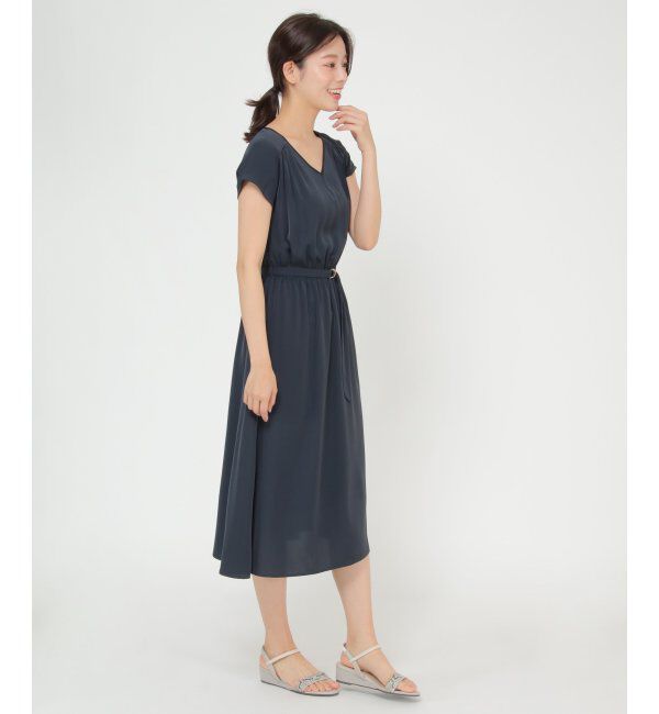 IKKA LOUNGE「フレアフレンチスリーブワンピース」|ドレス|