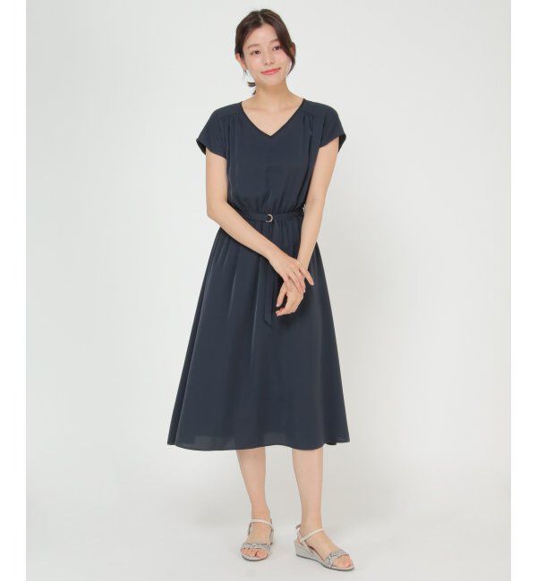 IKKA LOUNGE「フレアフレンチスリーブワンピース」|ドレス|