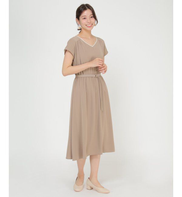 IKKA LOUNGE「フレアフレンチスリーブワンピース」|ドレス|