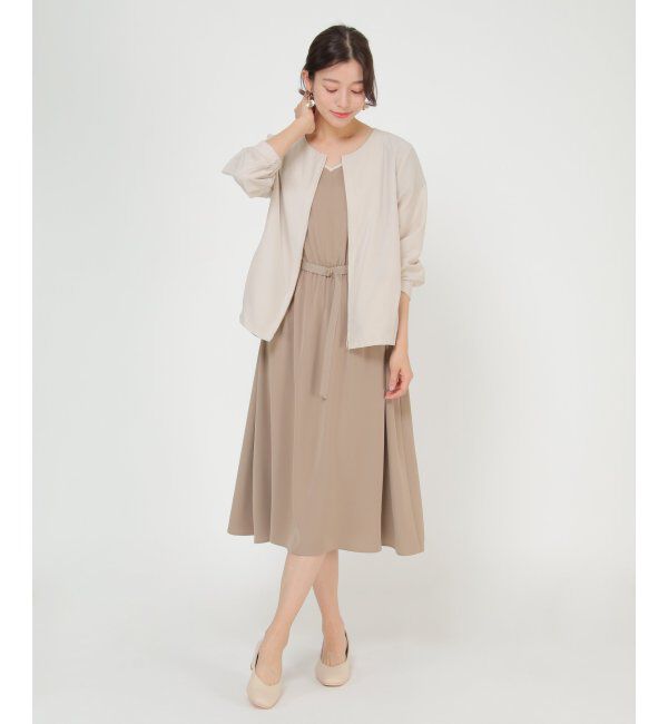 IKKA LOUNGE「フレアフレンチスリーブワンピース」|ドレス|