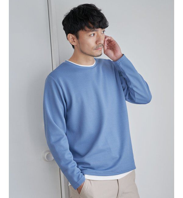 ikka「パイナップルレイヤードロンT」|Tシャツ・カットソー|ブルー