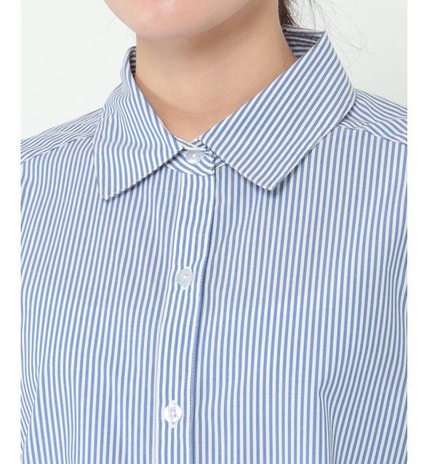 ikka「【イージーケア】ストライプ長袖シャツ」|シャツ・ブラウス|