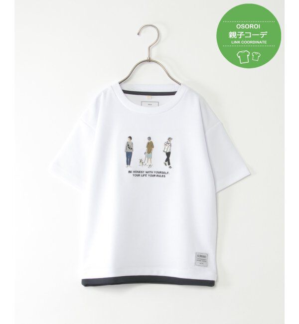 ikka kids「【親子おそろい】裾レイヤー刺繍Tシャツ（120~160cm）」|Tシャツ・カットソー|ホワイト