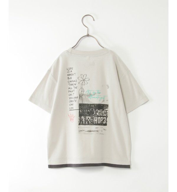 ikka kids「鹿の子裾レイヤープリントTシャツ（120~160cm）」|Tシャツ・カットソー|