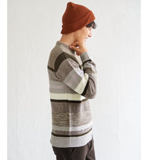 ikka「モールミックスボーダーニット」|プルオーバー|