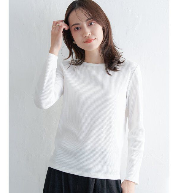 ikka「三角テレコクルーネックプルオーバー」|Tシャツ・カットソー|オフホワイト