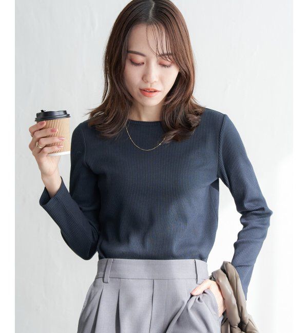 ikka「三角テレコクルーネックプルオーバー」|Tシャツ・カットソー|