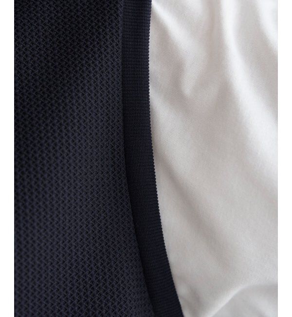 ikka「【接触冷感／吸水速乾】ヘリンボンキーネックフェイクベストTシャツ【親子おそろい】」|Tシャツ・カットソー|