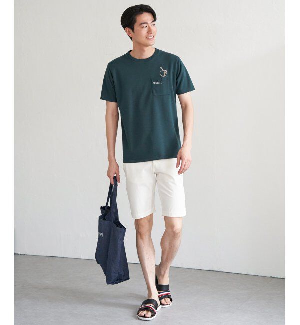 ikka「ポンチメガネ刺繍ポケットTシャツ」|Tシャツ・カットソー|