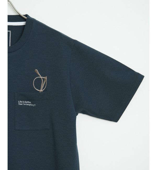 ikka「ポンチメガネ刺繍ポケットTシャツ」|Tシャツ・カットソー|