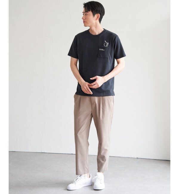 ikka「ポンチメガネ刺繍ポケットTシャツ」|Tシャツ・カットソー|