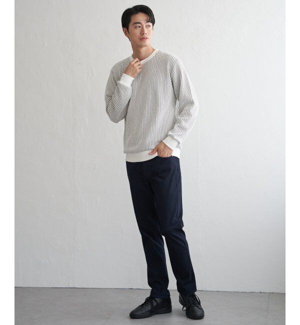 ikka「ビッグワッフルクルーネックプルオーバー」|パーカー|