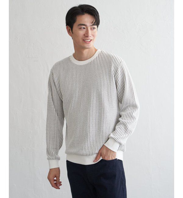 ikka「ビッグワッフルクルーネックプルオーバー」|パーカー|