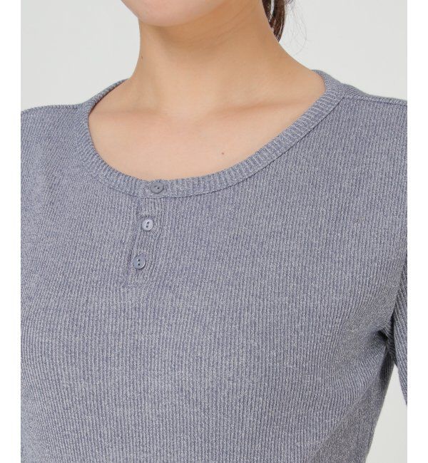 Lbc with Life「メランジリブ5分袖tee」|Tシャツ・カットソー|