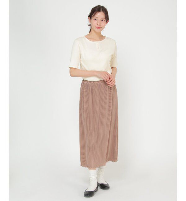 Lbc with Life「メランジリブ5分袖tee」|Tシャツ・カットソー|