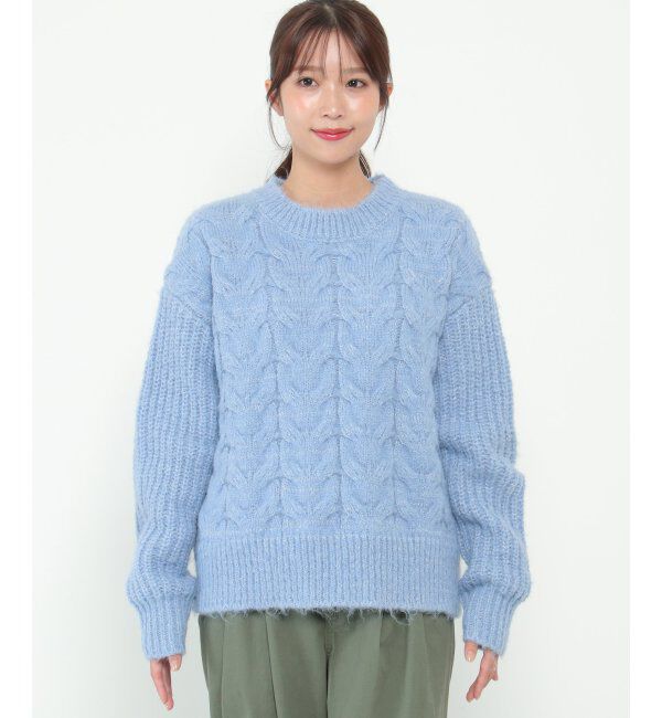 Lbc with Life「ふんわりケーブルニット」|カーディガン|