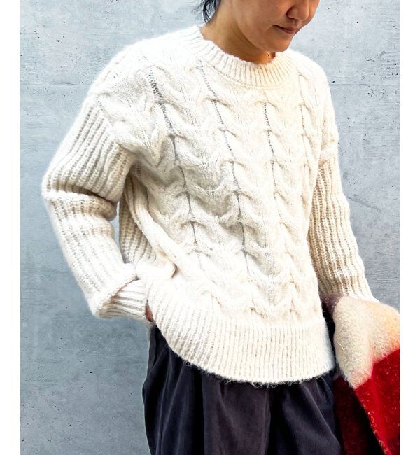 Lbc with Life「ふんわりケーブルニット」|カーディガン|ベージュ