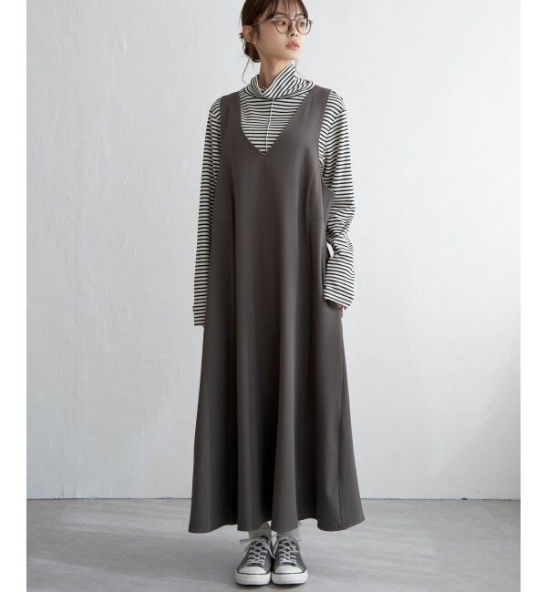 Lbc with Life「Vネック2WAYジャンスカ」|ワンピース|