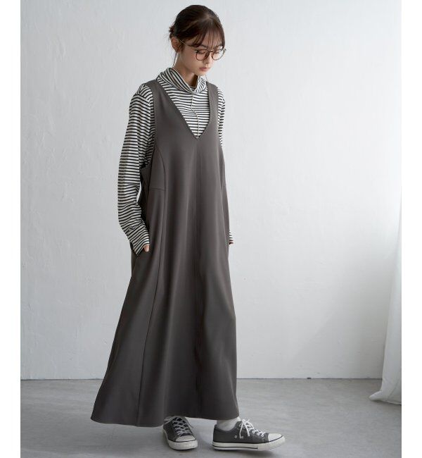 Lbc with Life「Vネック2WAYジャンスカ」|ワンピース|