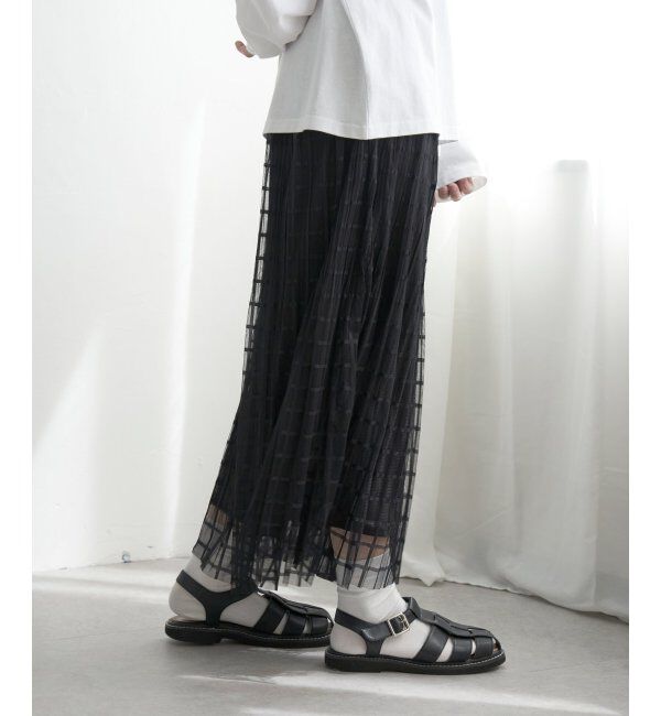 VENCE share style「チェック柄チュールスカート」|スカート|